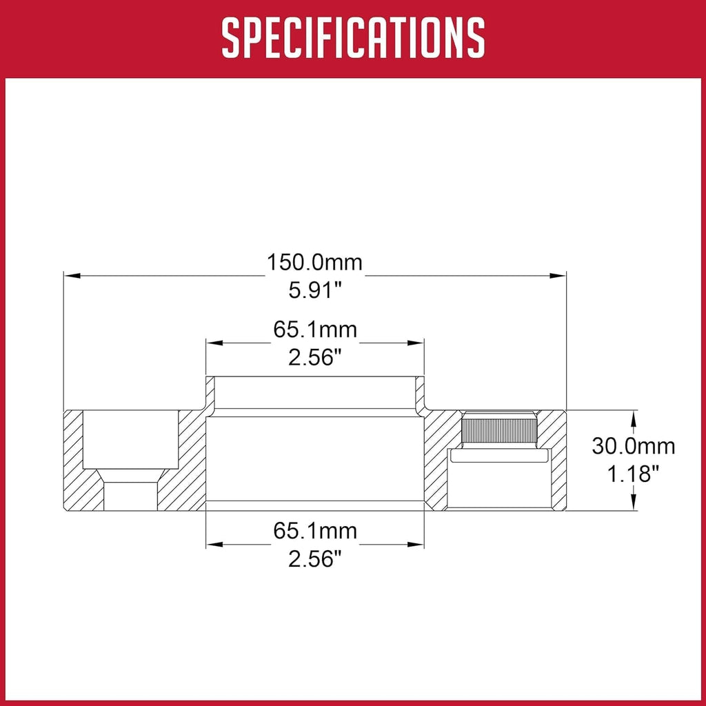 Wheel Spacer Bolt on Spacer Kit 5X110 30Mm 65.1M ID OD with M12X1.25 Black Bolts Fits 2014-2022 Jeep Cherokee 2017-2023 Compass 2015-2023 Renegade