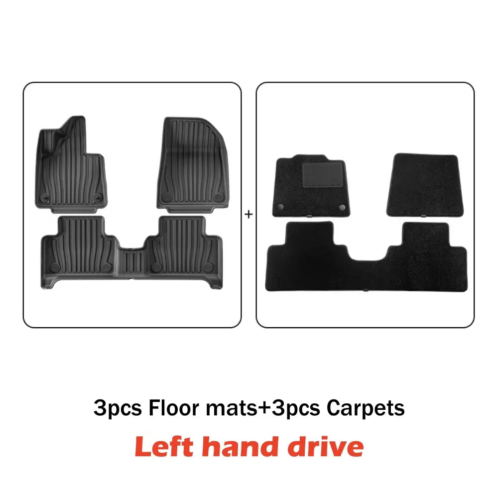 For Volvo EX30 2024 2025 Left & Right Hand Drive TPE Floor Mats Trunk Mat, All Weather Waterproof Cargo Liner Backrest Protector