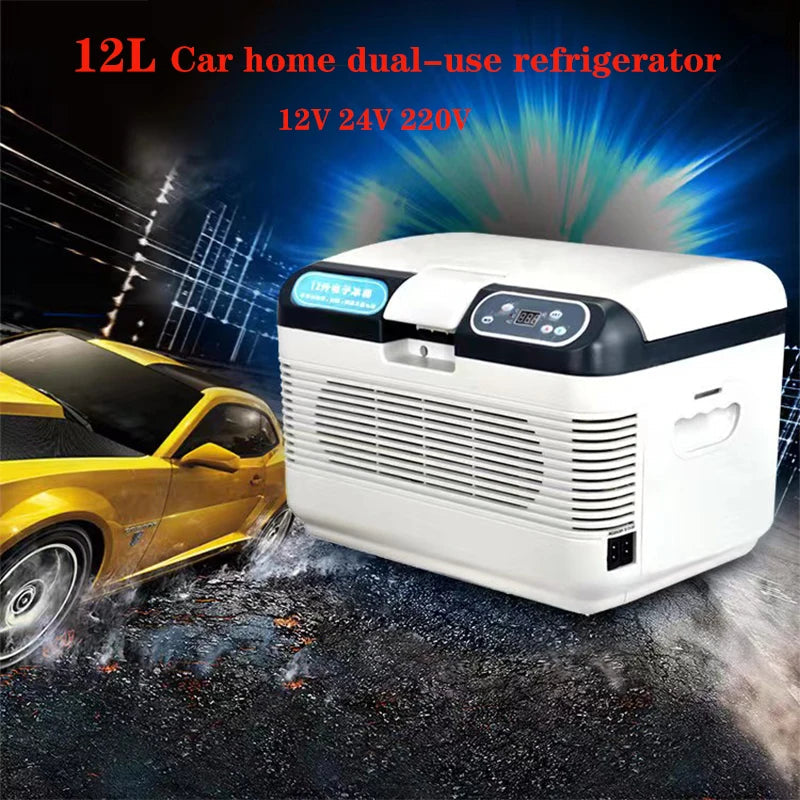 12L Car Refrigerator Car and Home Dual Purpose Small Refrigeration Refrigerator Cold and Hot Dual Energy Refrigerator