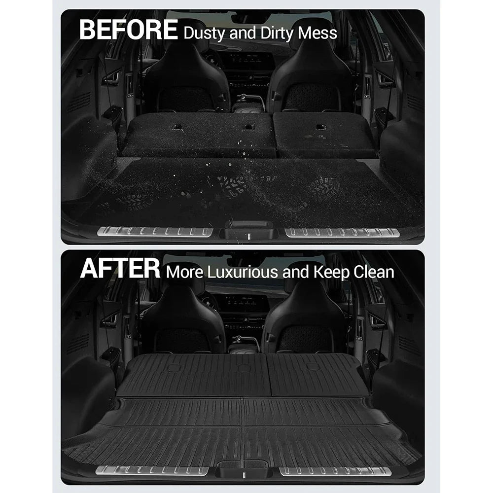 BEVO XPE Floor Mats Custom for KIA EV6 2022 - 2025 2026 All Weather Waterproof Non-Slip Trunk Mat Cargo Liner Rear Backrest Pad