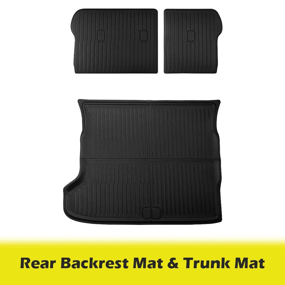 BEVO XPE Floor Mats Custom for KIA EV6 2022 - 2025 2026 All Weather Waterproof Non-Slip Trunk Mat Cargo Liner Rear Backrest Pad