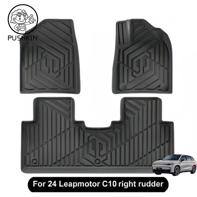 RHD for LEAPMOTOR C10 2024 2025 TPE Floor Mats Cargo Liners All Weather Floor Liners Trunk Mat TPE Heavy Duty Waterproof Pad