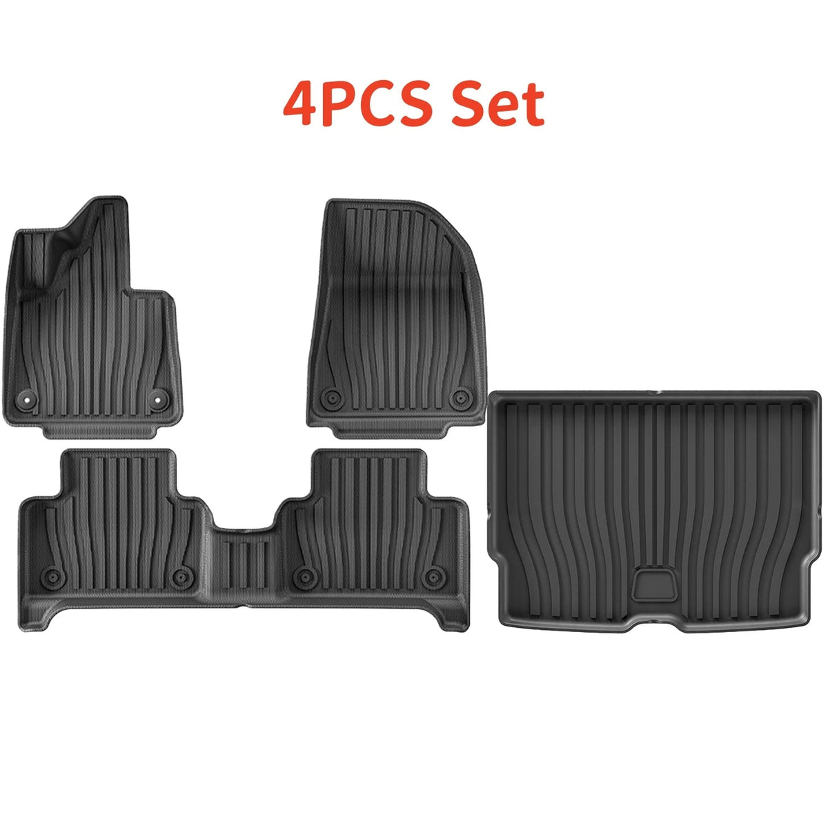 For Volvo EX30 2024 2025 Left & Right Hand Drive TPE Floor Mats Trunk Mat, All Weather Waterproof Cargo Liner Backrest Protector