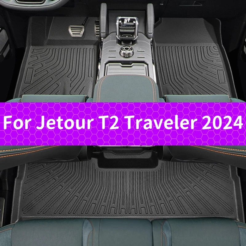 For Jetour T2 Traveler 2024 2025 Floor Mats Trunk Mats, All Weather Waterproof Anti-Slip Front Rear Cargo Liner Mat Foot Pads