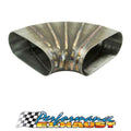 Pie Cut Bend OVAL - 3.5" X 90 Degree - 304 SS - Welded HORIZONTAL