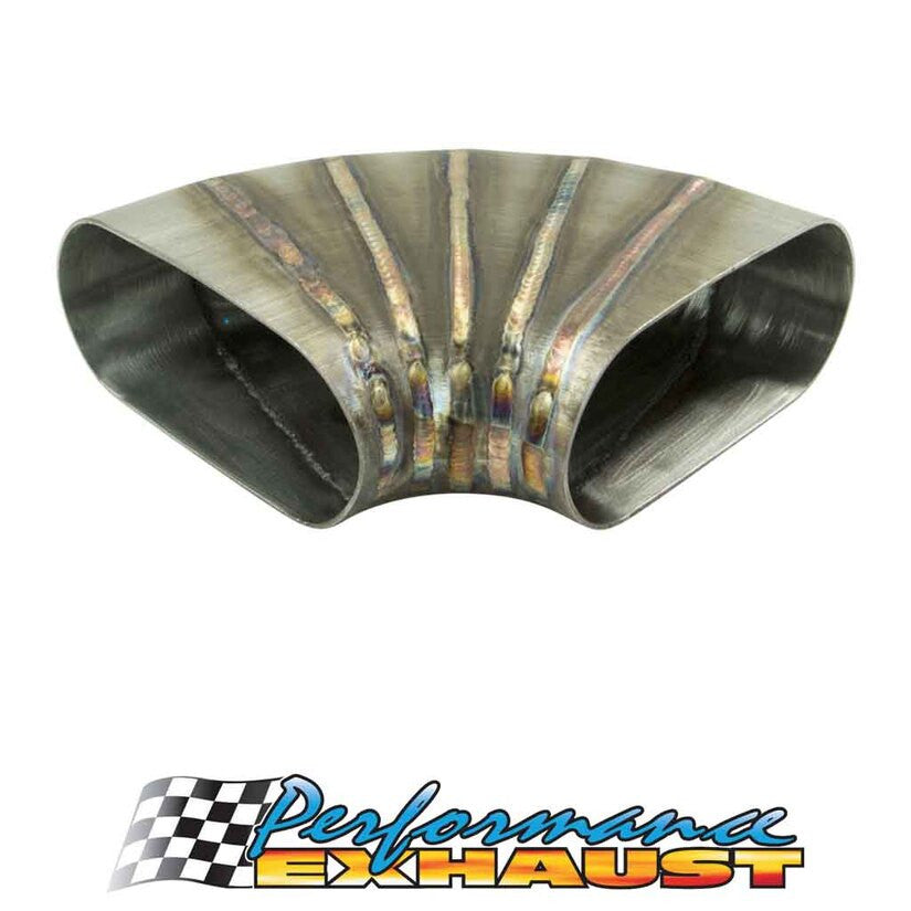 Pie Cut Bend OVAL - 3.5" X 90 Degree - 304 SS - Welded HORIZONTAL