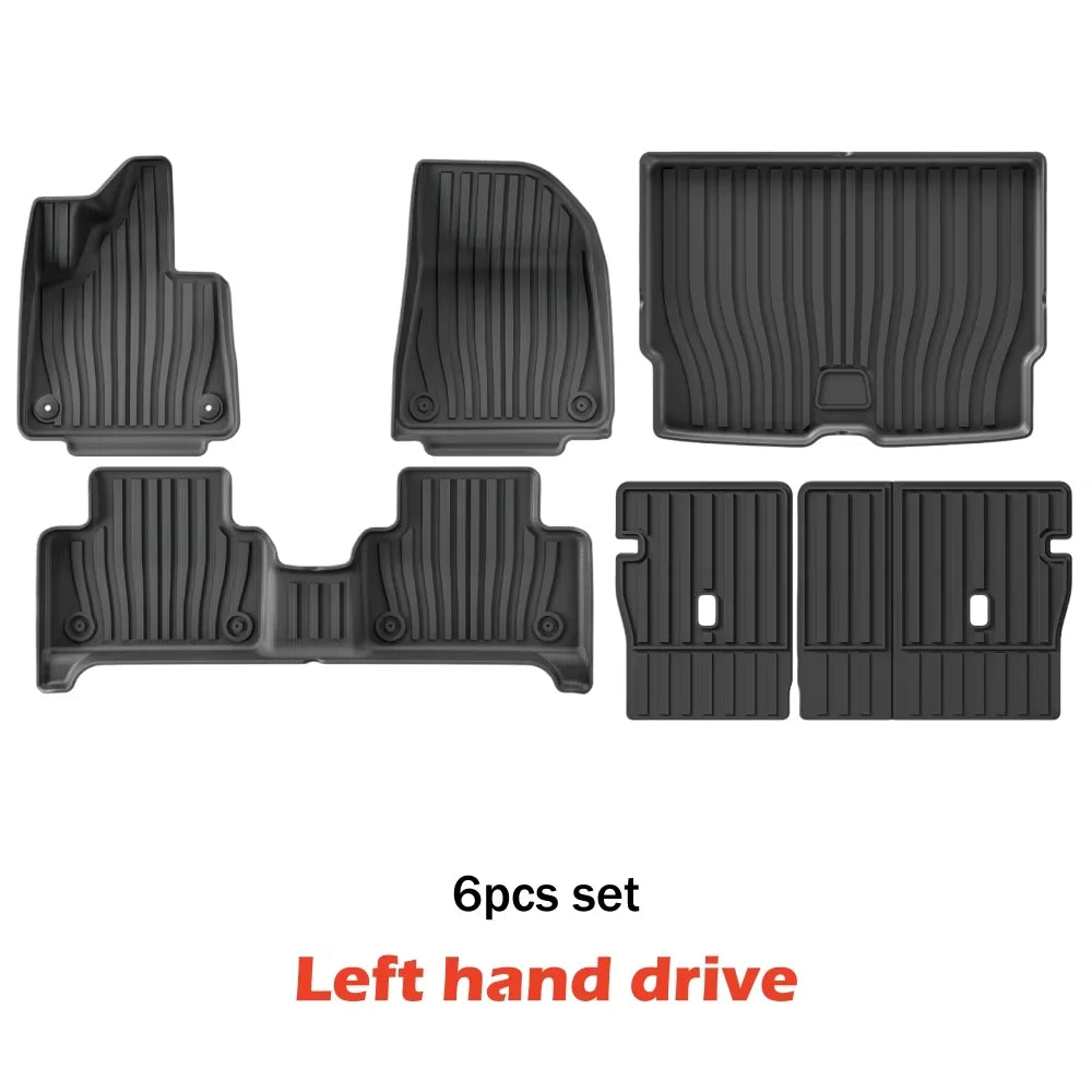 For Volvo EX30 2024 2025 Left & Right Hand Drive TPE Floor Mats Trunk Mat, All Weather Waterproof Cargo Liner Backrest Protector