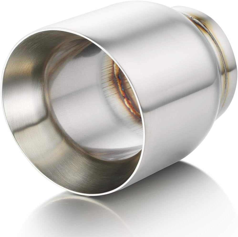 Exhaust Tip 3" Inlet Dual Wall, Double Wall Car Tailpipe Tip 3" Inlet 4" Outlet 5" Overall Length Weld on Decorate Car Tailpipe 2 Pack