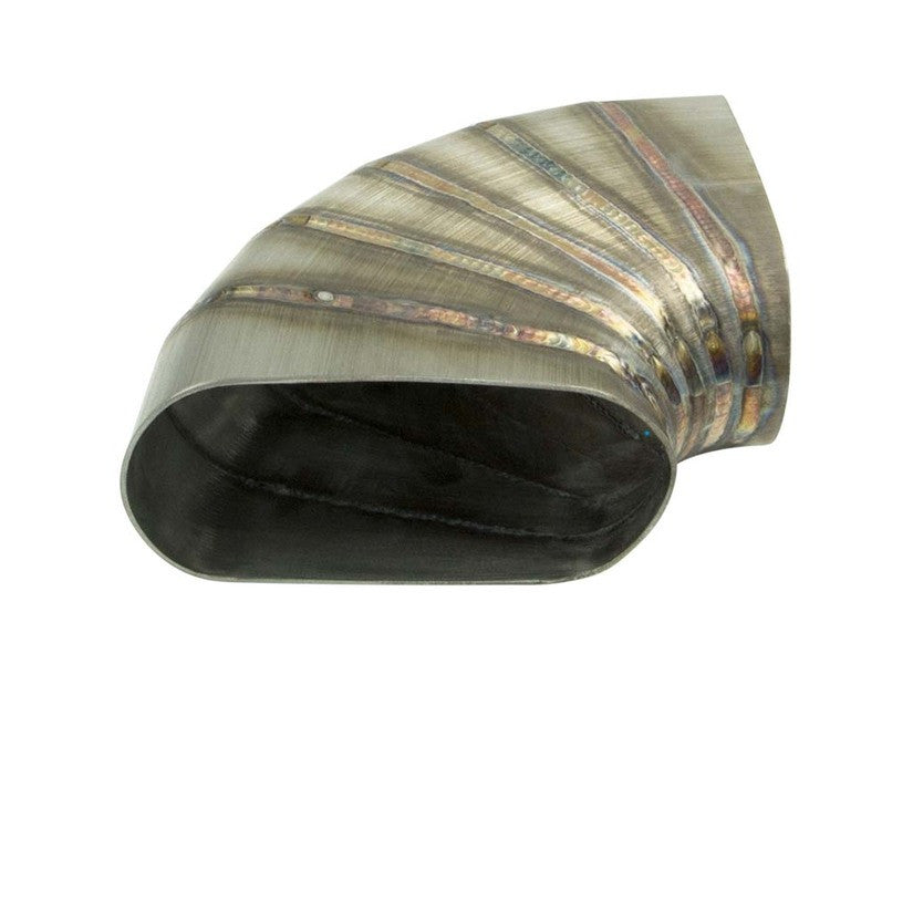 Pie Cut Bend OVAL - 3.5" X 90 Degree - 304 SS - Welded HORIZONTAL