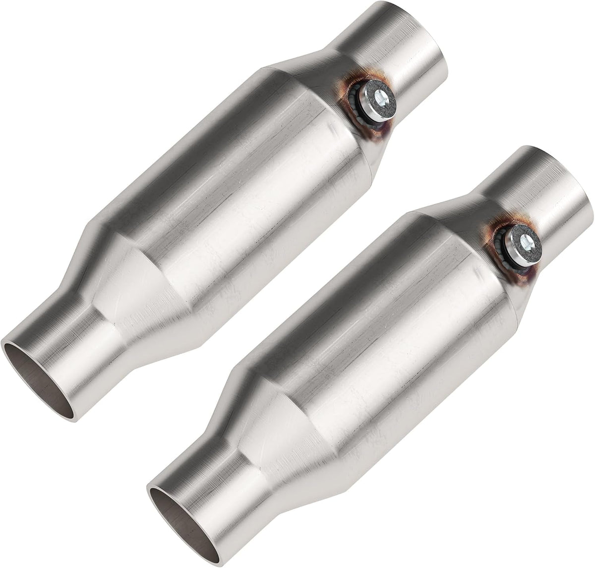 2" Universal Catalytic Converter, 2" Inch Inlet/Outlet Cat Converter with O2 Port (2 Pcs)