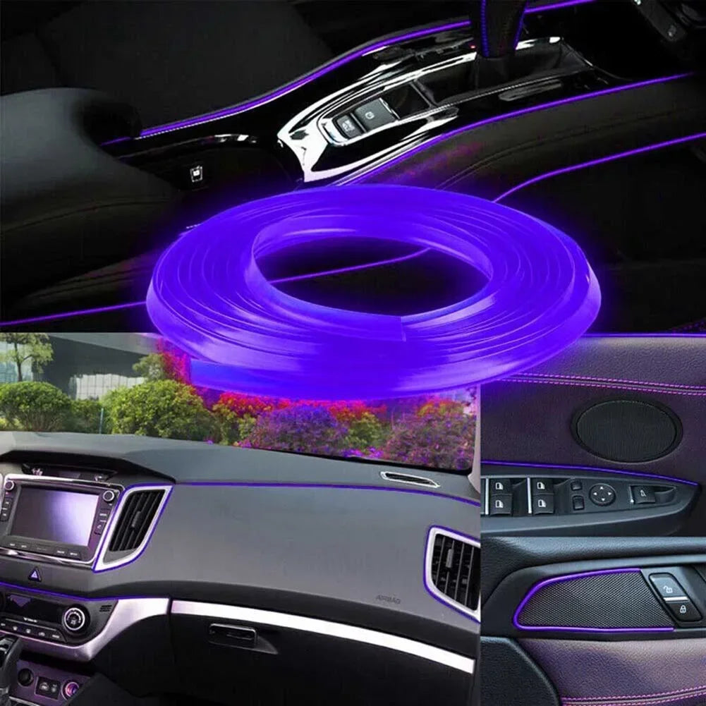1Pc Car Moulding Trims Dashboard Door Car-Styling Interior Accessories Purple Silicone 5M Length 5M Car-Styling Trims Strips