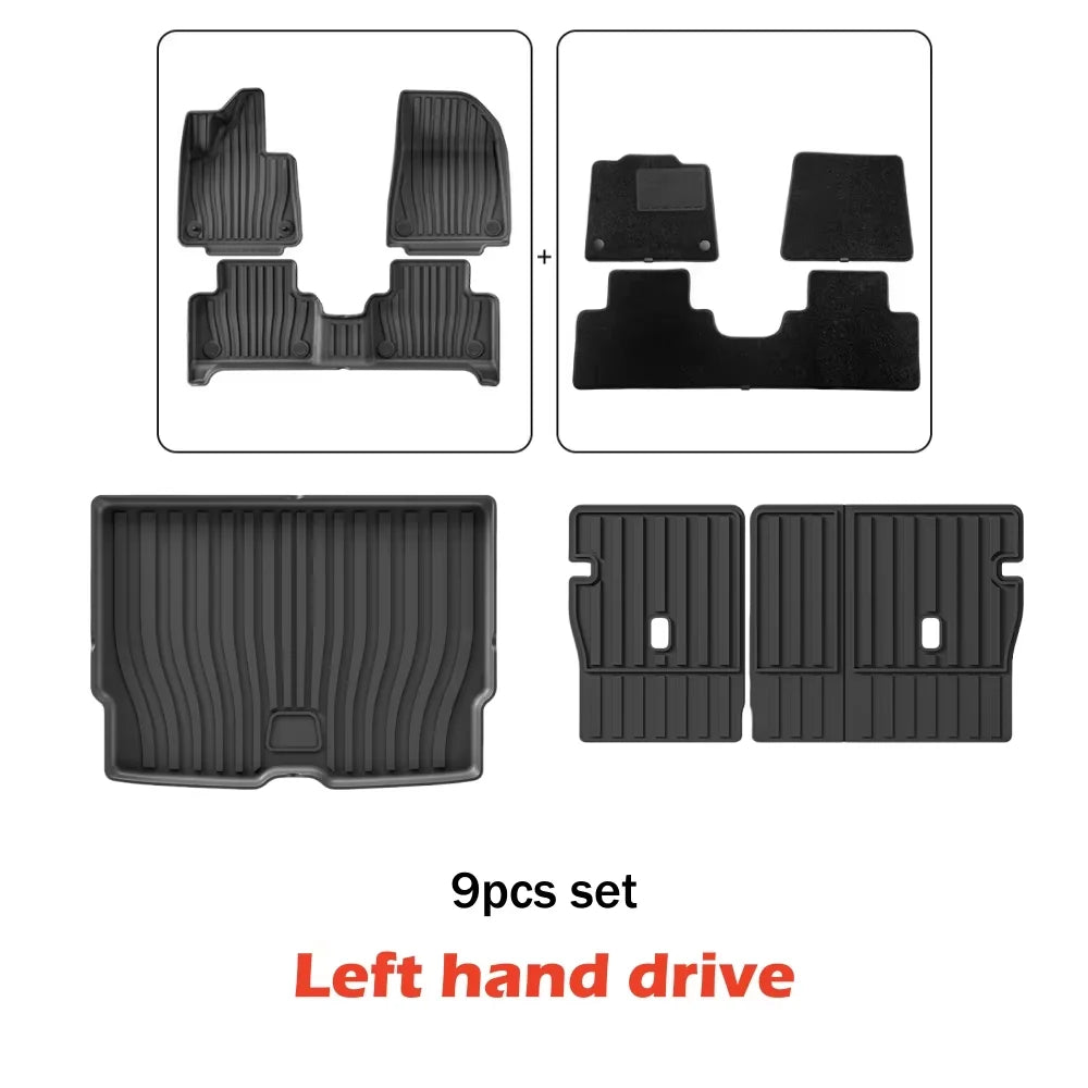 For Volvo EX30 2024 2025 Left & Right Hand Drive TPE Floor Mats Trunk Mat, All Weather Waterproof Cargo Liner Backrest Protector