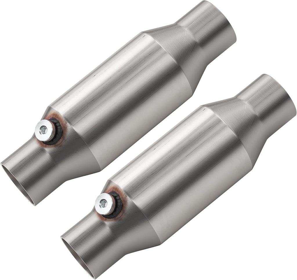 2" Universal Catalytic Converter, 2" Inch Inlet/Outlet Cat Converter with O2 Port (2 Pcs)