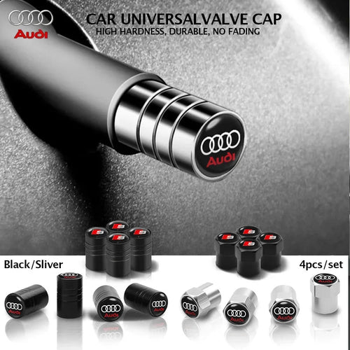 4Pcs Car Wheel Tire Valve Caps Tyre Stem Cover Bolt-In Accessories for  Sline A6 Q7 A7 S3 A8 A3 RS A1 A5 A4 Quattro Q5 Q3 TT