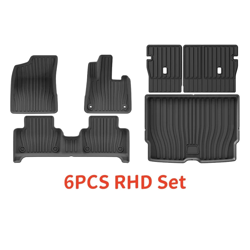 For Volvo EX30 2024 2025 Left & Right Hand Drive TPE Floor Mats Trunk Mat, All Weather Waterproof Cargo Liner Backrest Protector