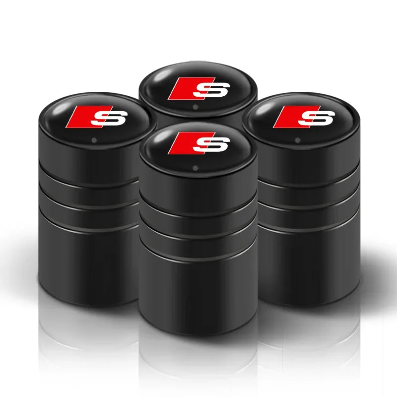 4Pcs Car Wheel Tire Valve Caps Tyre Stem Cover Bolt-In Accessories for  Sline A6 Q7 A7 S3 A8 A3 RS A1 A5 A4 Quattro Q5 Q3 TT
