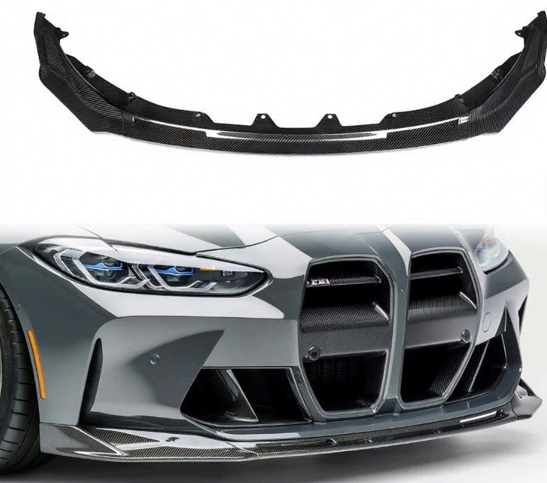 Dry Carbon Fiber V Style Front Lip for BMW G80 M3 G82 G83 M4 Competition Carbon Fiber Front Bumper Splitter