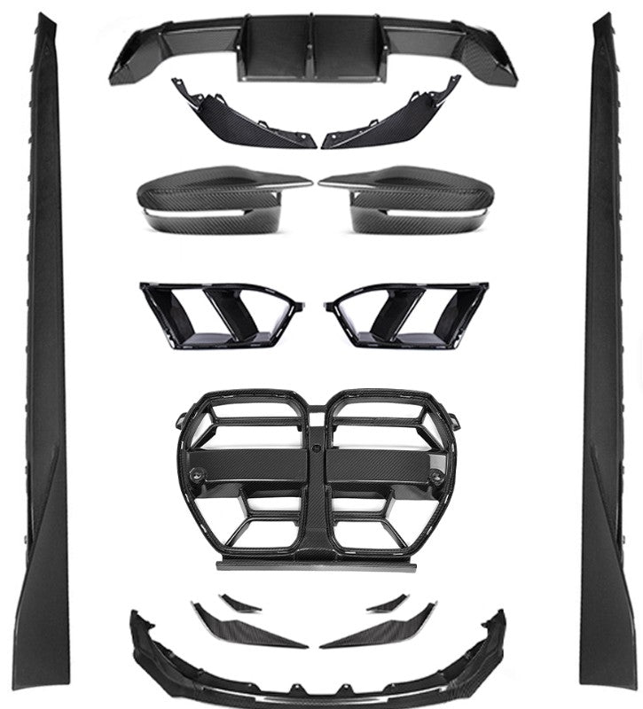New Dry Carbon Fiber Car Body Kit Front Bumper Grille Lip Air Vents for G80 G82 M3 M4 2021-2024