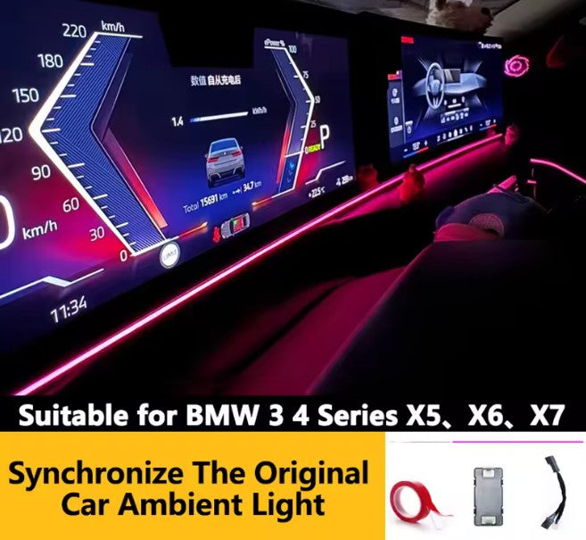 LED for BMW Instrument Ambient Lighting for BMW 2/3/4/7 Series X5 X6 X7 M3 M4 G20 G22 G80 G82 Curved Display Ambient Lighting