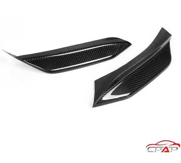 Real Dry Carbon Fiber Car Front Upper Splitter Trim For BMW M3 F80 M4 F82 F83 MP Style 2014-2020 2Pcs/Set