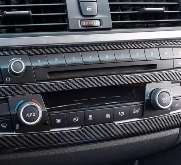 For BMW F30 F31 F32 F33 F34 F35 F36 F80 M3 M4 Dry Carbon Fiber AC Radio Trim Add on Style