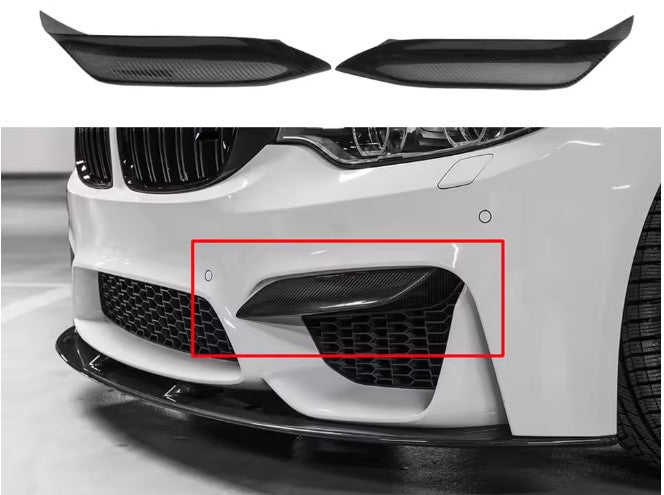 M3 M4 Carbon Fiber Upper Splitter For BMW F80 M3 F82 F83 M4 420i 428i 430i 440i Front Bumper Upper Air Canards Trim 2014-2020