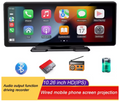 10.26 Inch Portable Wireless Carplay Screen HD Rear Reversing Camera Car Radio DVR MP5 Multimedia Video Player Android Auto