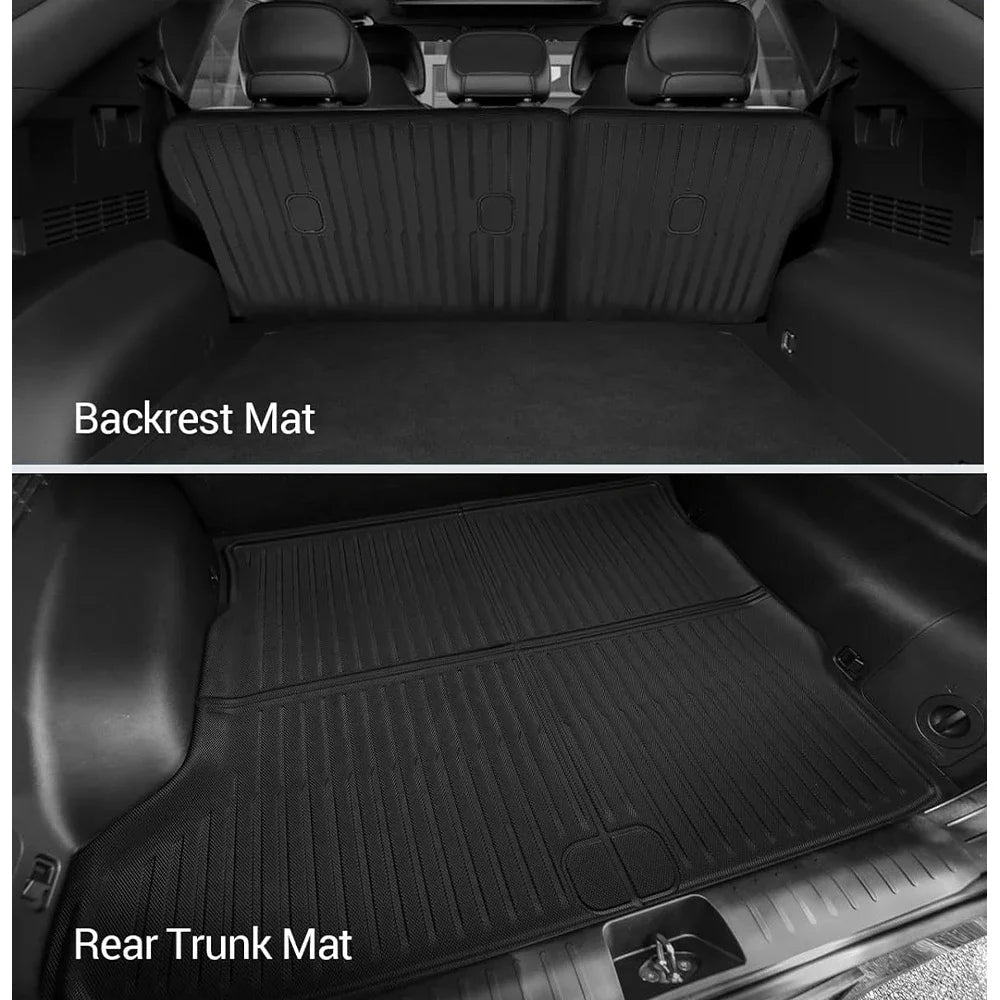 BEVO XPE Floor Mats Custom for KIA EV6 2022 - 2025 2026 All Weather Waterproof Non-Slip Trunk Mat Cargo Liner Rear Backrest Pad