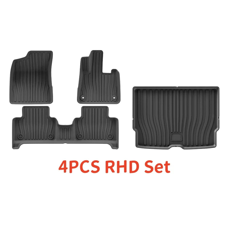 For Volvo EX30 2024 2025 Left & Right Hand Drive TPE Floor Mats Trunk Mat, All Weather Waterproof Cargo Liner Backrest Protector
