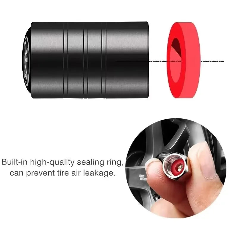 4Pcs Car Wheel Tire Valve Caps Tyre Stem Cover Bolt-In Accessories for  Sline A6 Q7 A7 S3 A8 A3 RS A1 A5 A4 Quattro Q5 Q3 TT
