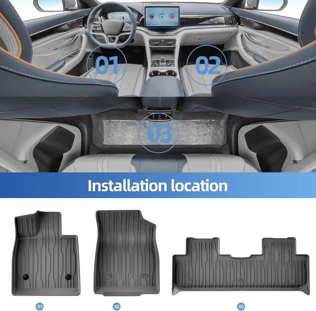 For BYD Seal U Sealion 6 Song plus 2021-2025 2026 TPE Floor Mats and Cargo Liner, All Weather Floor Liners Trunk Mat LHD & RHD