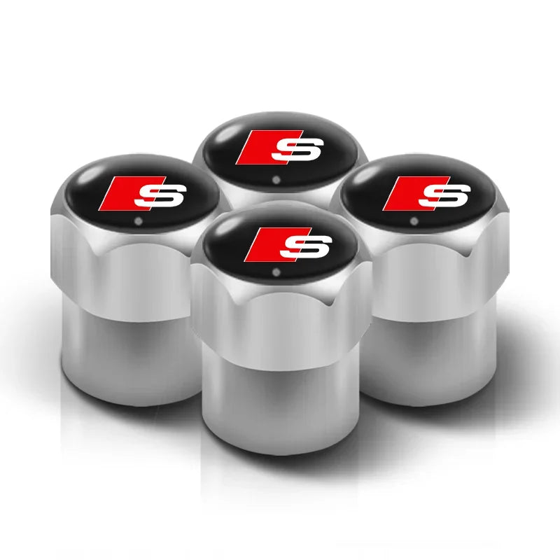 4Pcs Car Wheel Tire Valve Caps Tyre Stem Cover Bolt-In Accessories for  Sline A6 Q7 A7 S3 A8 A3 RS A1 A5 A4 Quattro Q5 Q3 TT