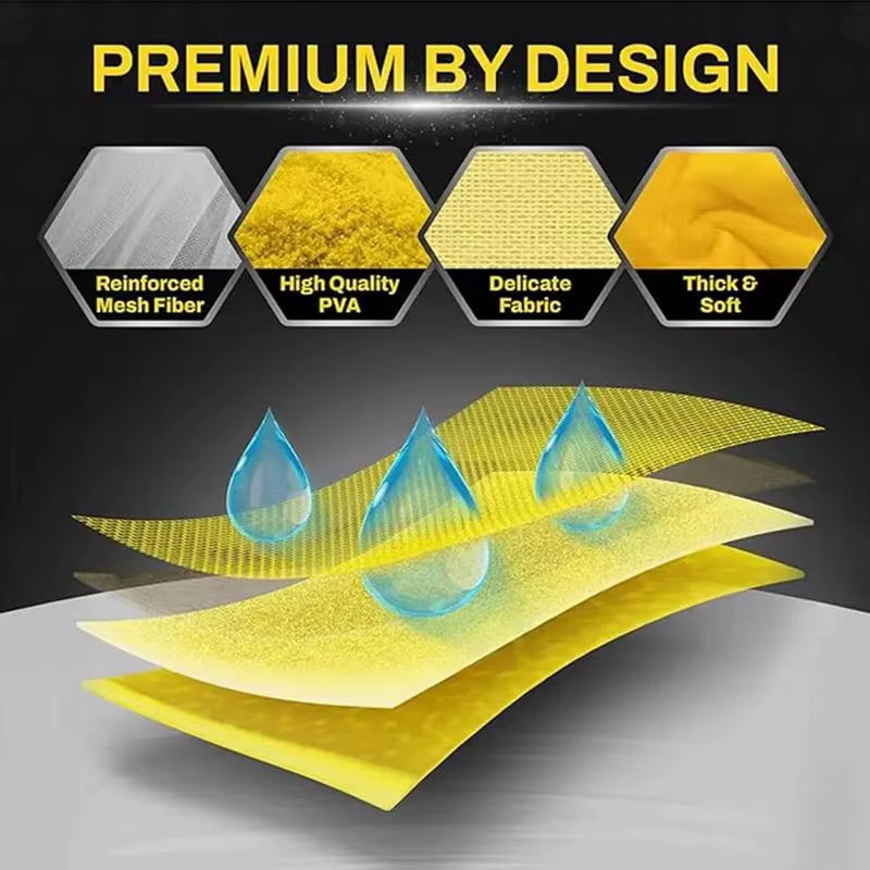 Pva Wash Car Towel Premium Quick-Dry Towel Ultra Absorbent Scratch-Free Reusable for Auto Maintenance Soft Deerskin Cloth