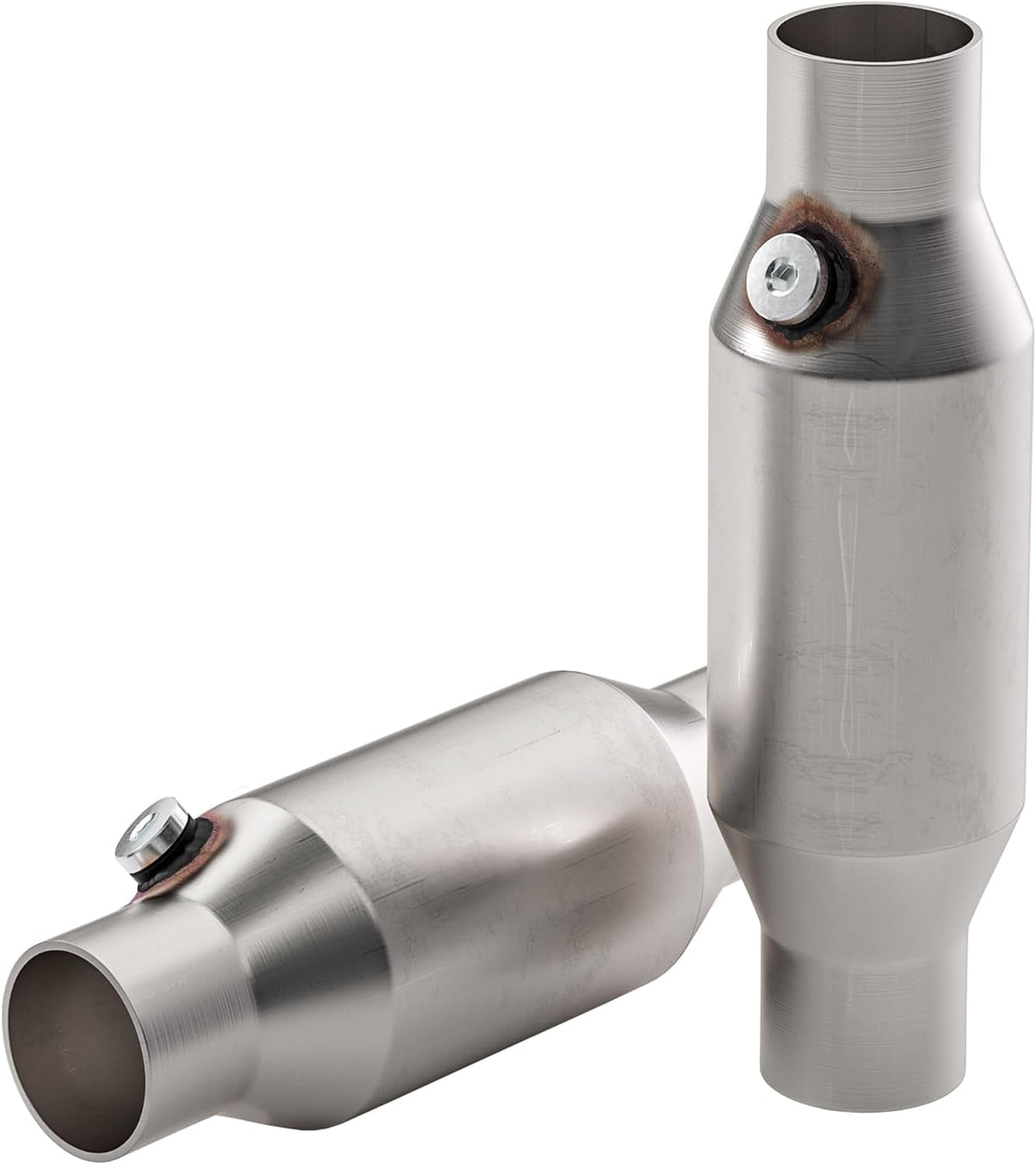 2" Universal Catalytic Converter, 2" Inch Inlet/Outlet Cat Converter with O2 Port (2 Pcs)