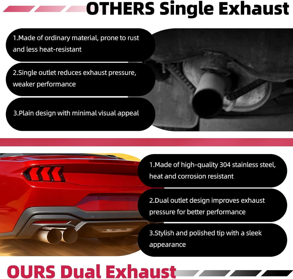 Dual Exhaust Tip 3 Inch Inlet 4" Dual Outlet 12" Overall Length Polished Stainless Weld-On Duo Layer Angle Exhaust Tailpipe Tips for Car Truck (Right)
