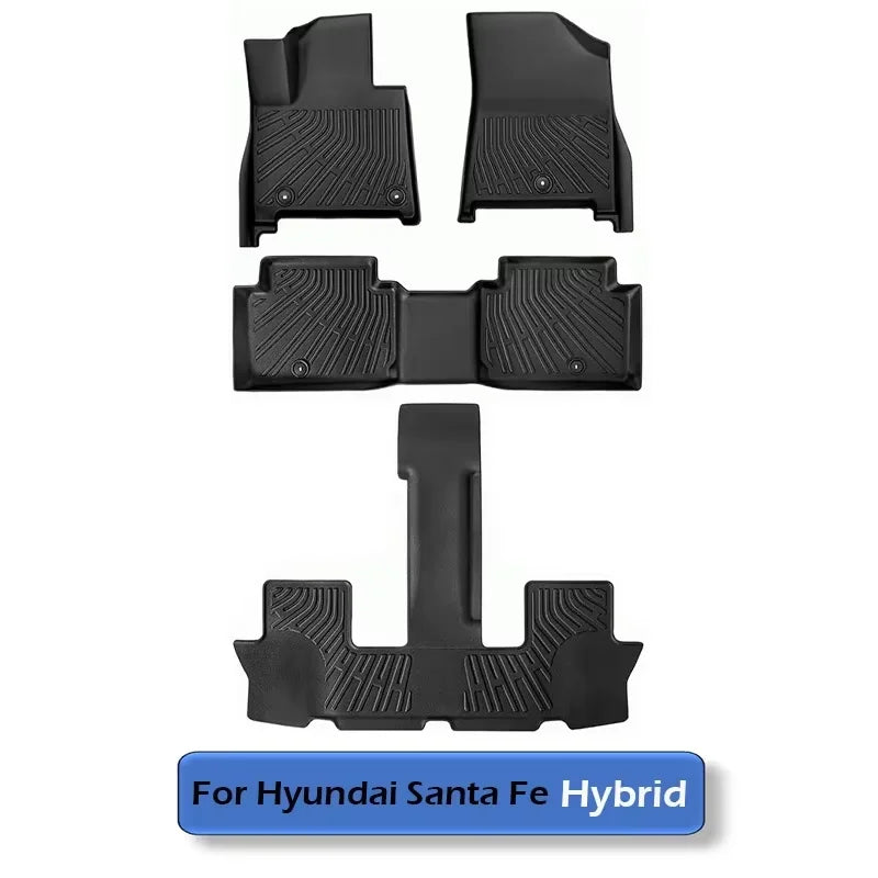 For Hyundai Santa Fe 2024 2025 6 & 7 Seats TPE Floor Mats, All Weather Trunk Mat Waterproof Carpet Custom Fit Fuel & Hybrid