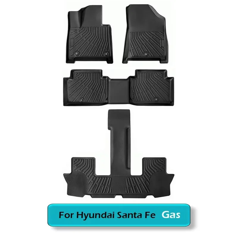 For Hyundai Santa Fe 2024 2025 6 & 7 Seats TPE Floor Mats, All Weather Trunk Mat Waterproof Carpet Custom Fit Fuel & Hybrid