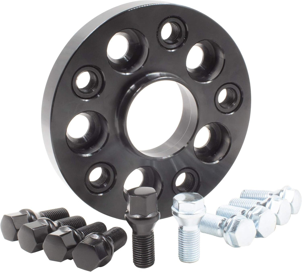 Wheel Spacer Bolt on Spacer Kit 5X110 30Mm 65.1M ID OD with M12X1.25 Black Bolts Fits 2014-2022 Jeep Cherokee 2017-2023 Compass 2015-2023 Renegade