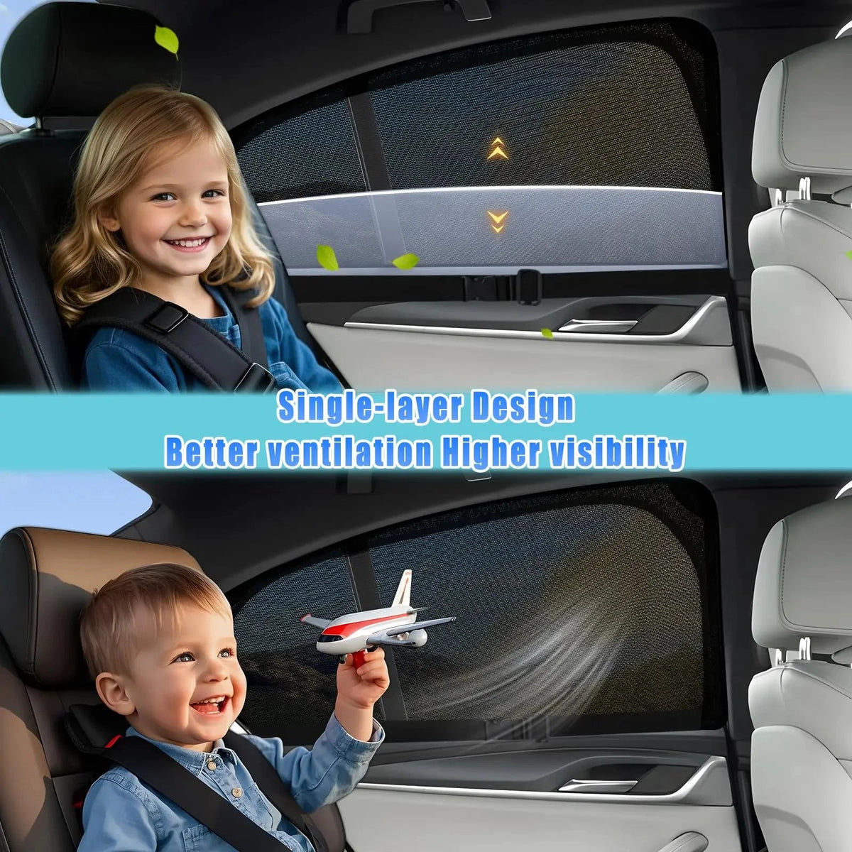 Car Window Mesh Sunshade Heat Insulation and Sun Protection Strong Magnetic Sunshade Suitable for Car Side Window Sunshades