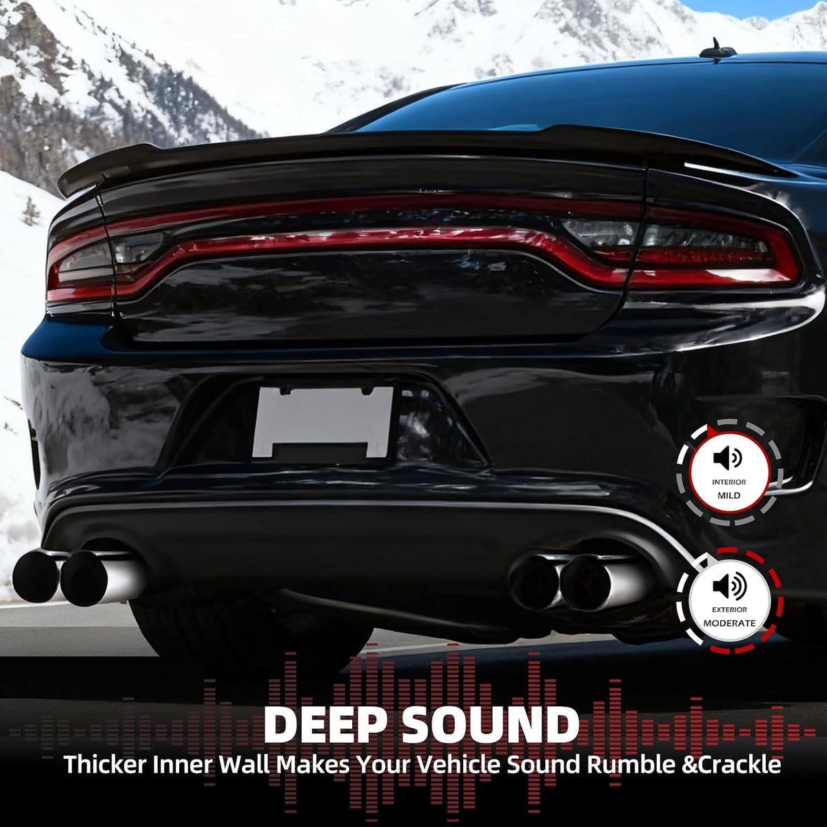 Dual Exhaust Tip 3 Inch Inlet 4" Dual Outlet 12" Overall Length Polished Stainless Weld-On Duo Layer Angle Exhaust Tailpipe Tips for Car Truck (Right)