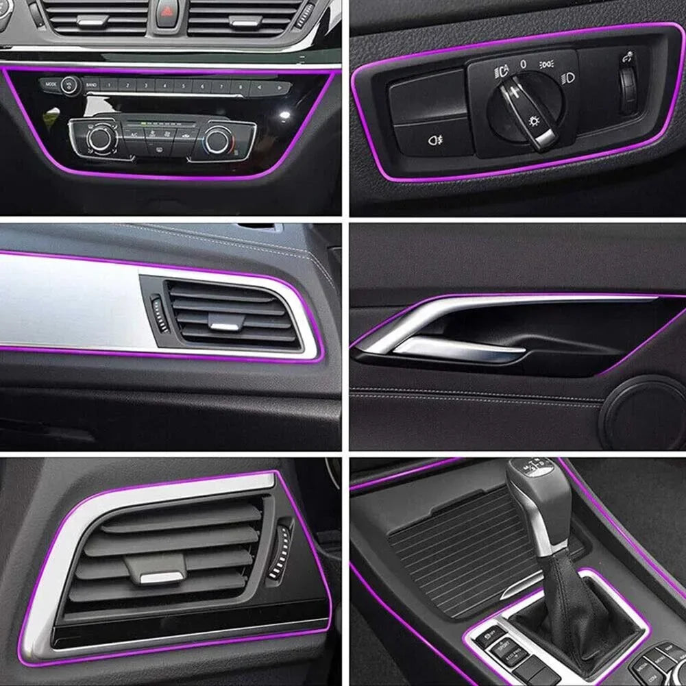 1Pc Car Moulding Trims Dashboard Door Car-Styling Interior Accessories Purple Silicone 5M Length 5M Car-Styling Trims Strips