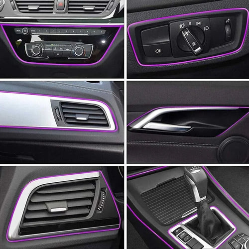 1Pc Car Moulding Trims Dashboard Door Car-Styling Interior Accessories Purple Silicone 5M Length 5M Car-Styling Trims Strips