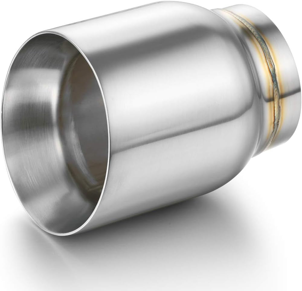 Exhaust Tip 3" Inlet Dual Wall, Double Wall Car Tailpipe Tip 3" Inlet 4" Outlet 5" Overall Length Weld on Decorate Car Tailpipe 2 Pack