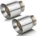 Exhaust Tip 3" Inlet Dual Wall, Double Wall Car Tailpipe Tip 3" Inlet 4" Outlet 5" Overall Length Weld on Decorate Car Tailpipe 2 Pack