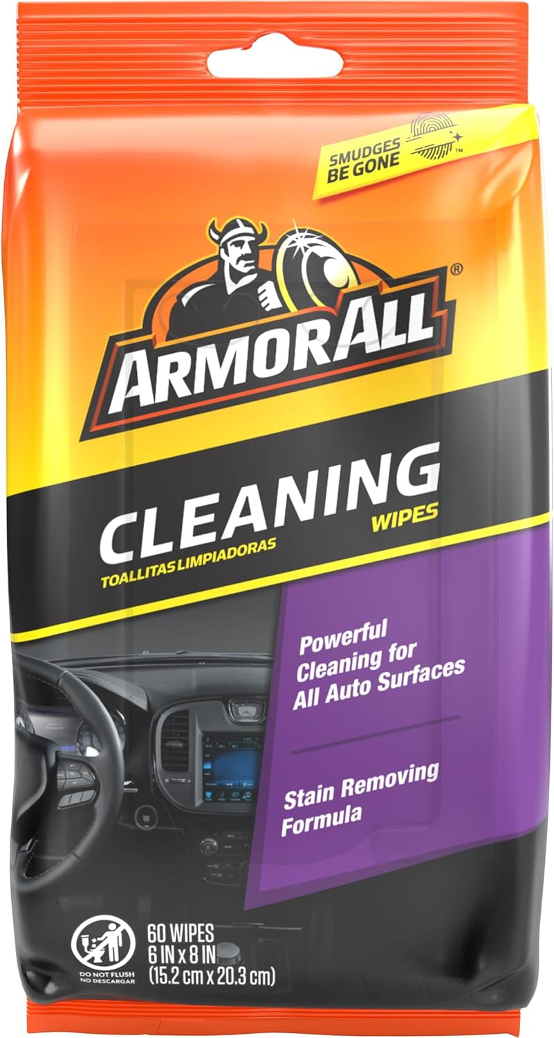Car Interior Cleaner Wipes, Interior Cleaning Wipes for Cars, Trucks, Motorcycles, 60 Each